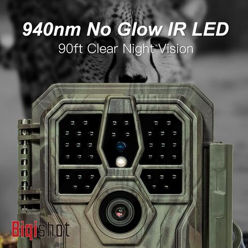 S24 Trail Camera,Game Cameras with Night Vision Motion Activated Waterproof IP66 2.4" LCD 0.1s Trigger for Wildlife,Hunting Cams for Outdoors,No Glow Infrared Leds Trail Cam for Wildlife Monitoring. in Saudi Arabia