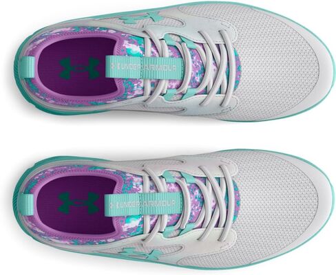 Under Armour Girls Pre School Infinity 2.0 Print Alternate Closure Running Shoe, (102) Halo Gray/Provence Purple/Radial Turquoise, 12 Little Kid in Saudi Arabia