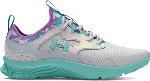 Under Armour Girls Pre School Infinity 2.0 Print Alternate Closure Running Shoe, (102) Halo Gray/Provence Purple/Radial Turquoise, 12 Little Kid in Saudi Arabia