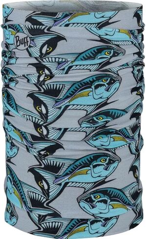 BUFF One Size CoolNet UV+ Multifunctional Headwear and Face Mask, Fishing and Hunting Designs, Tjohnson Circling Trout Brown, Adult Size in Kuwait