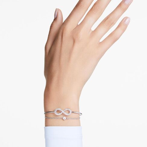 Swarovski Hyperbola Bangle, Infinity, Clear, Rose gold-tone Finished in Saudi Arabia