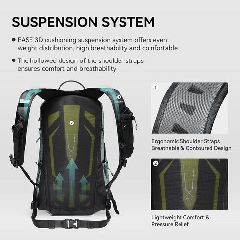 KAILAS Far Mountain16L Lightweight Hiking Backpack Trekking Daypack Small Backpacks Traveling Camping Grey Lake Blue in Saudi Arabia