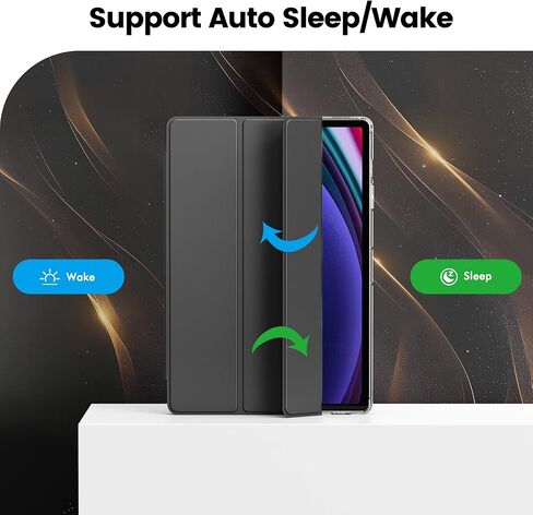 INFILAND Case for Samsung Galaxy Tab S9+ Plus / S9 FE+ Plus / S10+ Plus 12.4 Inch with S Pen Holder, Slim Clear Protective Cover Support Auto Wake/Sleep (Black) in Kuwait