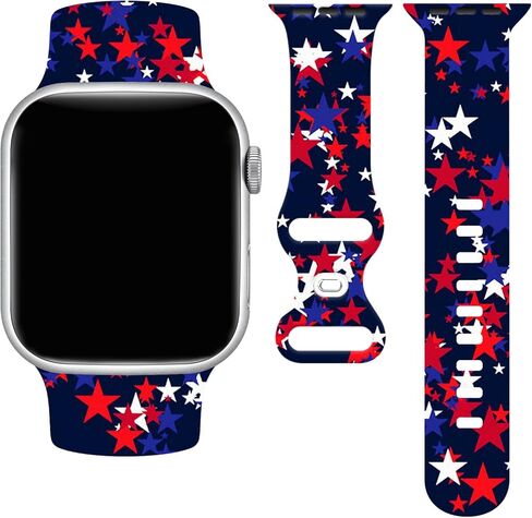 July 4th Independence Day Watch Band Compatible with Apple Watch, Silicone Strap Replacement for Iwatch All Series in Saudi Arabia