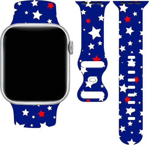July 4th Independence Day Watch Band Compatible with Apple Watch, Silicone Strap Replacement for Iwatch All Series in Saudi Arabia