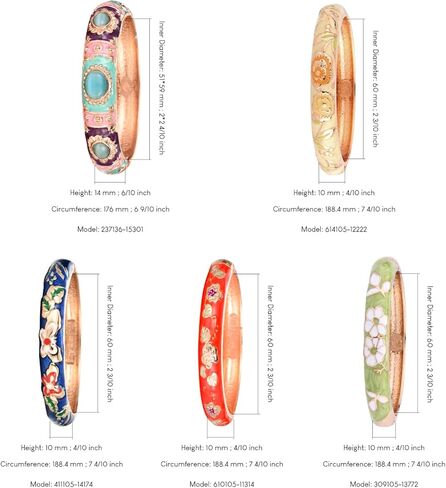 UJOY حزمة عشوائية الألوان المينا طقم مجوهرات زهرة ذهبية منقوشة 10 قطعة أساور مصوغة ​​بطريقة في صندوق in Kuwait