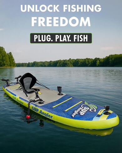 لوح مجداف قابل للنفخ لصيد السمك من SUP Angler X-Wide، اختر حزمة الملحقات، حاملات قضبان الصيد القابلة للتعديل، منافذ الملحقات، مقعد الكاياك، مجداف مزدوج، حبال مطاطية رباعية، 10'8 بوصة × 35 بوصة in Kuwait