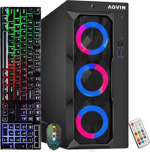 ألعاب سطح المكتب PC PC Luminarings - معالج Intel Core i7 حتى 4.60 جيجا هرتز ، 32 جيجابايت DDR4 RAM ، 1 تيرابايت SSD ، Geforce RTX 3050 6GB DDR6 HDMI ، RGB Gaming Keyboard Mouse ، WIFI ، Windows 11 Pro - in Kuwait