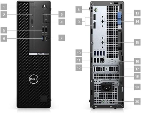 Dell Optiplex 5080 SFF Desktop | Core i7-10700 - 1TB SSD Hard Drive - 16GB RAM - Nvidia GeForce GT 730 | 8 cores @ 4.8 GHz - 2GB DDR3 Win 10 Pro Black (Renewed) in Saudi Arabia