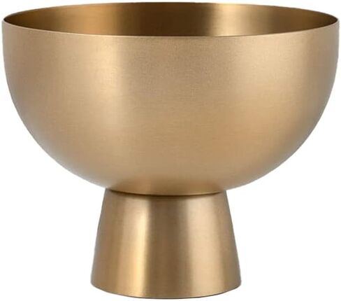 Serene Spaces Living Small Gold Pedestal Bowl, Decorative Compote Bowl Vase for Centerpiece, Metal Vase for Home Decor, Wedding, Parties, Floral Arrangements, Measures 4.5" Diameter & 3.75" Tall in Saudi Arabia