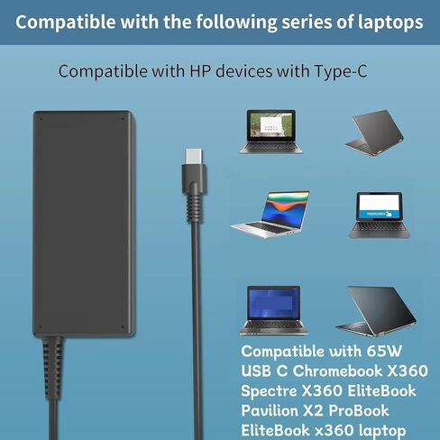 65W 45W USB C Type C Charger Fit for HP Chromebook X360 Probook 435 440 450 455 460 460 465 EliteBook 1040 840 845 830 835 850 855 860 865 640 645 650 655 Envy X360 Specer X360 13 15 15 Pavilion in Kuwait