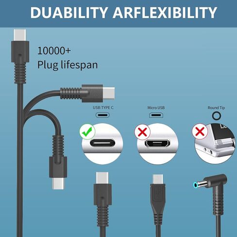 65W 45W USB C Type C Charger Fit for HP Chromebook X360 Probook 435 440 450 455 460 460 465 EliteBook 1040 840 845 830 835 850 855 860 865 640 645 650 655 Envy X360 Specer X360 13 15 15 Pavilion in Kuwait