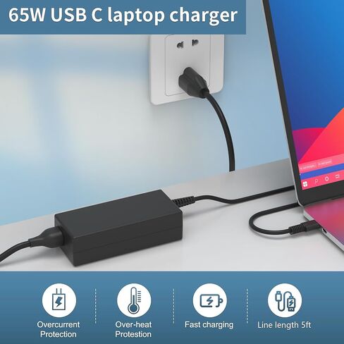 65W 45W USB C Type C Charger Fit for HP Chromebook X360 Probook 435 440 450 455 460 460 465 EliteBook 1040 840 845 830 835 850 855 860 865 640 645 650 655 Envy X360 Specer X360 13 15 15 Pavilion in Kuwait