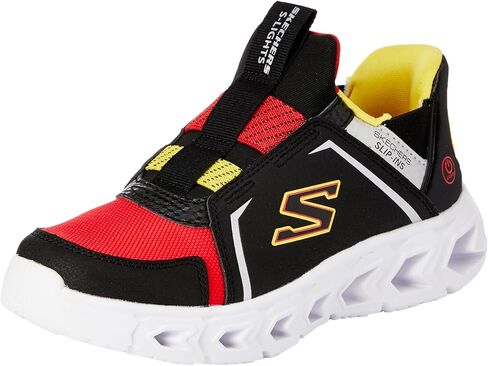 Skechers Boy's Hypno-Flash 2.0-Brisk-Brights Sneaker, Black/Blue/Lime, 2 Little Kid in Saudi Arabia