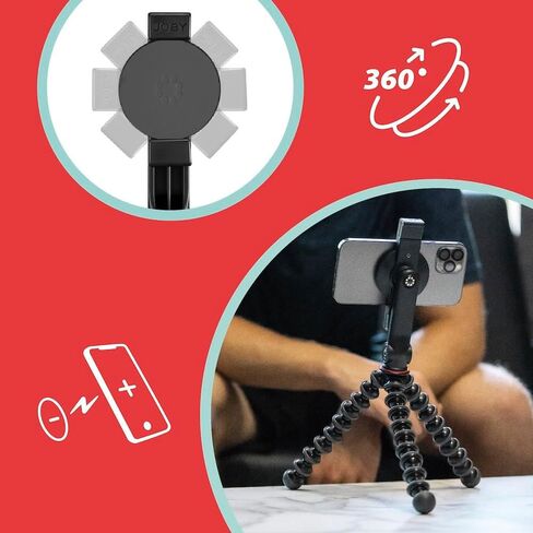 JOBY GripTight GorillaPod Phone Holder Pour MagSafe Super Fast and Complete Vlogging Solution, Mobile Phone Stand, Desk Accessories, Compatible with iPhone 12, 13 and 14 in Kuwait