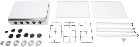 4 موقد غاز موقد محمول موقد في الهواء الطلق مع حامل تخزين قابل للإزالة ، طباخ غاز بروبان من الفولاذ المقاوم للصدأ الشاق مع تغطية لتخييم النزهة منزل RV (بدون خرطوم) in Kuwait