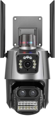 4K Outdoor Wireless Security Camera, 9Mpx, 8X Zoom, Two-Way Audio, Motion Detection, Siren Light, Alexa Compatible (Black) in Saudi Arabia