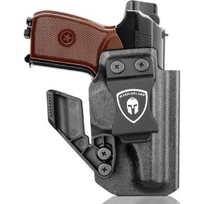 WARRIORLAND IWB Kydex Holster w/Claw & Optics Cut Compatible with Makarov PM Pistol, Inside Waistband Concealed Carry Holster, Adj. Retention & Cant, Right Hand