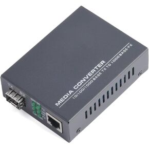 Gigabit SFP Media Converter - 1 SFP to 1 RJ45 Transceiver, 10/100/1000M Fiber Optic Switch with 3KM/20KM LC/SC SFP Module, Auto - Negotiation (1PCS)