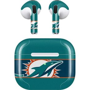 Skinit Decal Audio Skin Compatible with Apple AirPods (3rd Gen, 2021) - Officially Licensed NFL Miami Dolphins Zone Block Design