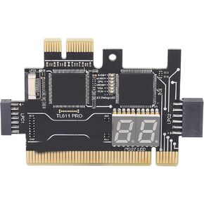 TL611 Pro Mainboard Debug Card, Diagnostic & Analyzer PC Kit, 4 Digit Post Card with LED Indicators for Laptop, PCI E, PC Computer Motherboard Testing