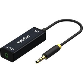 eppfun Ground Loop Noise Isolator for Car Audio/Home Stereo System (Hum Eliminator- Eliminate The Buzzing Noise) with Jack 3.5mm Aux Audio Cable (Black)