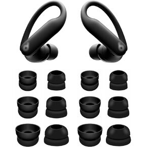 Double Flange Ear Tips Compatible with Powerbeats Pro 2, 6 Pairs S/M/L Sizes Soft Silicone Replacement 2 Flange Eartips Compatible with Powerbeats Pro 2 PB Pro 2 6 Pairs Black
