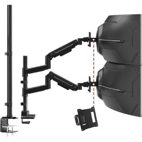 Bundle: 17-49'' Dual Monitor Arm with VESA Adapter and 32'' Tall Pole