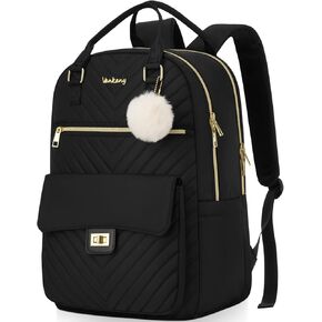 School Backpacks for Teen Girls, Cute Laptop Backpack Bookbag with Charging Hole for College Women Big Students Middle High School, Black