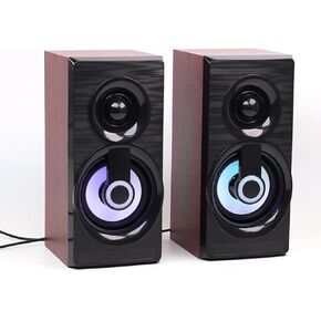 Music Speakers Wired Mini Computer Speakers Bass Stereo Home Speaker for Laptop Desktop Smart Phones(E)