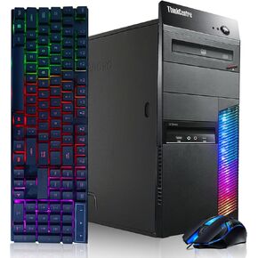 Lenovo Gaming PC Desktop Computer - Intel Quad I5 up to 3.6GHz, GeForce GTX 1660 Super 6G GDDR6, 32GB Memory, 256G SSD + 3TB, RGB Keyboard & Mouse, WiFi & Bluetooth 5.0, DVD, W10P64 (Renewed), (M83)