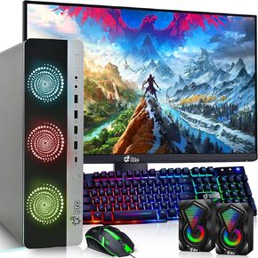 HP 8G3 RGB Gaming Desktop PC – Intel i7 6th Gen Processor – 16GB Ram – 1TB SSD – NVIDIA GeForce GTX 1050 Ti DDR5 – New 24 inch Monitor – WiFi – Windows 11 Pro – Computer Tower for PC Gamer (Renewed)