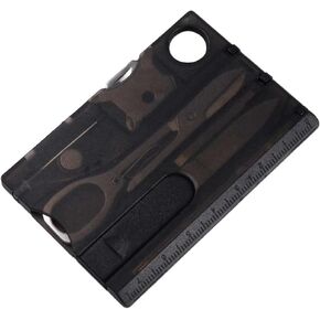 Black 12 in 1 Pocket Credit Card Outdoor Survival Multi Card Multi Tool EDC Tool Gear Multitools and Accessories, Multitools
