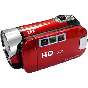 Digital Video Camera, 16Mp, 1080P Hd with 270° Rotating Screen, 16X Zoom, Built-in Light, Anti-Shake – Great for Travel and Events