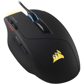 Corsair Glaive RGB Mouse Gaming Mouse (16000 DPI Sensor Optical Sensor ، و Adterchangable Thumbgrips ، و 3-Zone RGB الإضاءة الخلفية متعددة الألوان ، وتخزين على متن الطائرة ، Xbox One متوافق)-الألومنيوم