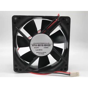 for Style 8020 VFA-8018-BH20 24V 0.085A Two-Wire 8cm Chassis Cooling Fan