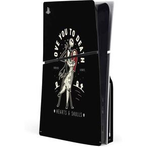 Skinit Decal Gaming Skin Compatible with PS5 Slim Disk Console - Officially Licensed Disney The Nightmare Before Christmas Jack on Spiral Hill Art Design