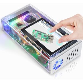 Freenove PC Case Kit for Raspberry Pi 5 with Cooling Fan,128GB M.2 NVMe SSD 800 MB/s, 5 MP Camera, 0.96 Inch OLED Screen, Built-in Stereo Speakers, 3.5 mm and Optical Audio (S/PDIF)