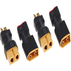 2 Pairs Wireless XT60 Plug Male Female Connector to Deans T Plug Male Female Connector Conversion Adapter