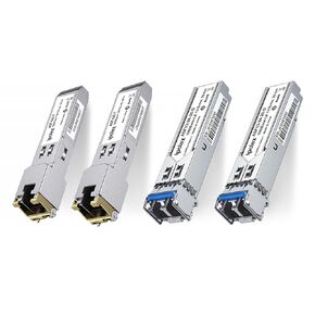 2 Pack ipolex Gigabit SFP to RJ45 Copper SFP Transceiver and 2 Pack 1.25G SFP SX Module