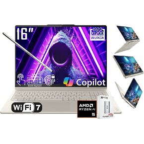 Lenovo Yoga 7 2-in-1 AI PC COPILOT LAPTOP ، 16 "2K LCD Touchnen ، Amd Ryzen AI 5 340 ، AMD Radeon 840M ، 16GB LPDDR5X ، 512GB SSD ، WIFI 7 ، Backlit KB ، Phinsprint ، 1080p WebCAM ، W/128 PSD ، in Kuwait