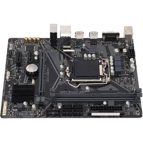 H410M Computer Motherboard, 2 DDR4 DIMM Slot M ATX Desktop Motherboard for LGA 1200 10th Gen, for Core CPU Processor, 1x PCIE X16, 4X SATA III, 1x VGA, USB2.0