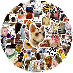 100 Pieces Funny Stickers, Cute Meme Stickers Waterproof Vinyl Gifts for Phone, Water Bottle, Luggage, Laptop, Adults Teens
