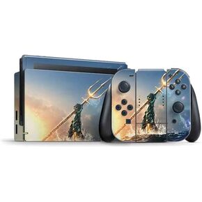 Skinit Decal Gaming Skin Compatible with Nintendo Switch Bundle - Officially Licensed DC Comics DC Comics Movie Poster Main Design