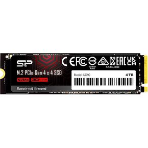SP Silicon Power Silicon Power SSD 4TB [Ultra High Speed Gaming SSD] Read 5,000MB/s Write 4,800MB/s 3D NAND M.2 2280 PCIe4.0x4 NVMe1.4 SP04KGBP44UD9005