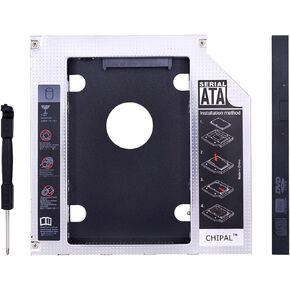 الألومنيوم 2nd HDD Caddy 9.5mm SATA 3.0 لـ 2.5 "2 تيرابايت العلبة SSD العلبة HDD مع LED لجهاز الكمبيوتر المحمول CD-ROM DVD-ROM