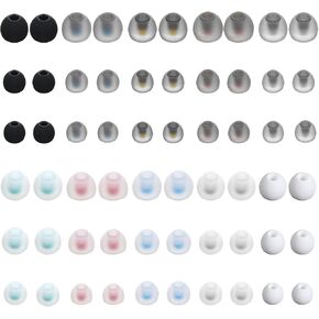 30 Pairs Replacement Eartips,3 Size Replacement Earbud Tips Fit Most in-Ear Earbuds 10 Colors Silicone Earbud Replacements Earplugs Rubber Tips