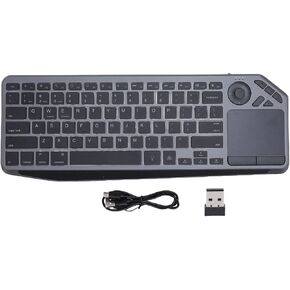 78 Keys Wireless Touch Keyboard with Touchpad, 14inch BT USB 2.4G Keyboard with Wrist Rest 7 Color Backlight Multi Gesture Touch Control Hotkey Ultra Slim Rechargeable for TV PC