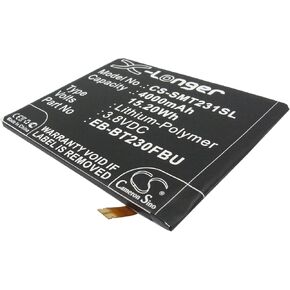 Battery Compatible with Samsung 403SC, Degas, Galaxy Tab4 7.0, Tab4 7.0 LTE, Tab4 7.0 TD-LTE, Tab4 7.0 WiFi, Part Number: EB-BT230FBE, EB-BT230FBU, 3000mAh