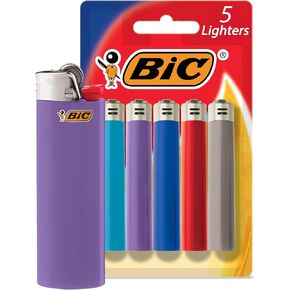 BIC Maxi Pocket Lighters, Reliable and Long-Lasting, Assorted Colors, 5-Pack (Colors May Vary)